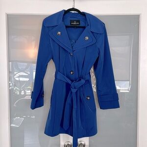 NWOT London Fog Sapphire Blue Rain Trench Coat Jacket XL